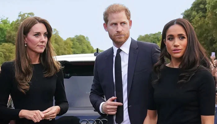 Kate Middleton with Meghan Markle and Prince Harry